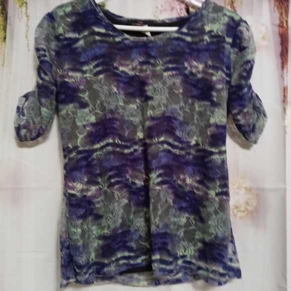 🎉Pink Collection Purple and Green Lace Top - Picture 6 of 6